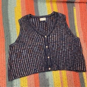 Universal Threads Striped Knit Button-Up Vest